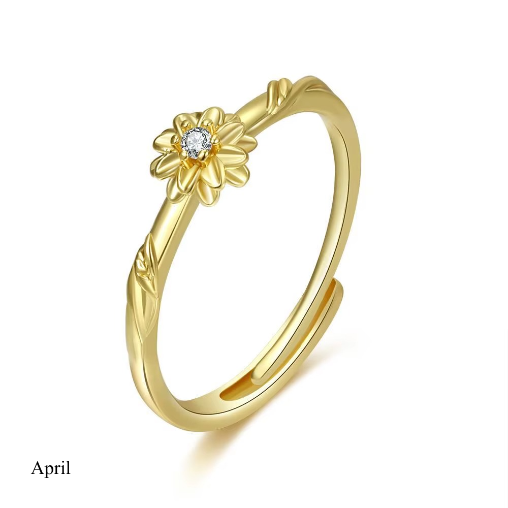 BIRTH FLOWER RING (ADJUSTABLE)